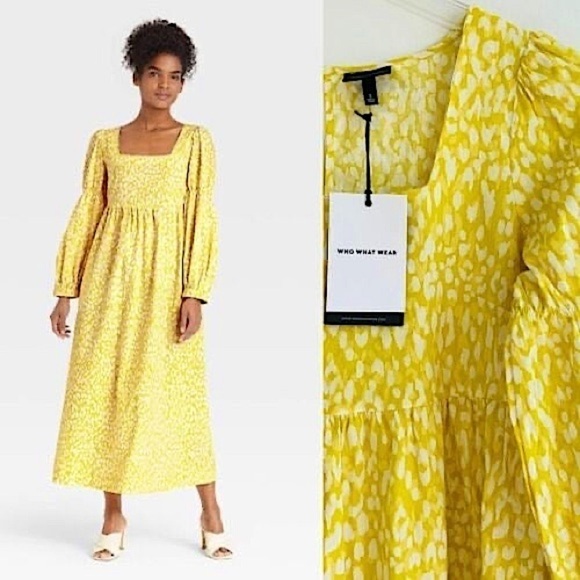 Citrus Leopard Long Sleeve Maxi Dress Who What Wear Cotton Dress | Size XS - Picture 1 of 5